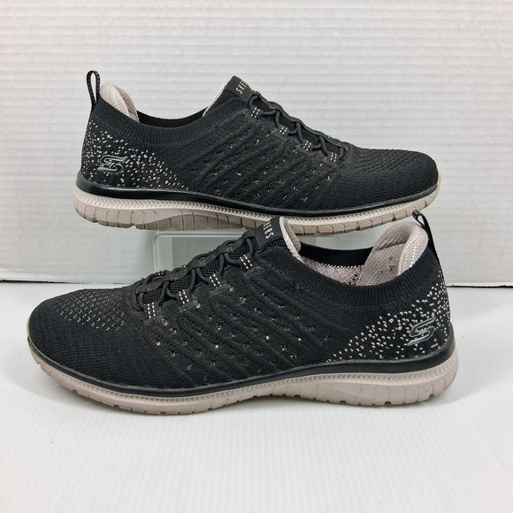 Skechers Shoes - Skechers‎ Women 6.5 Black Pink Memory Foam Slip On Sneakers 104437 BKPK